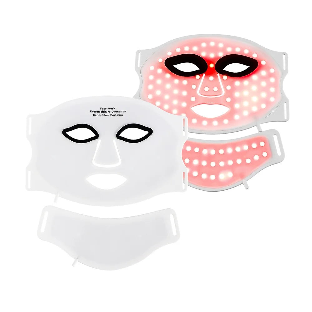 Face Neck Silicone LED Mask 7 Colors LED Light Photon Therapy 3D Flexible Facial Beauty Mask Skin Brighten Skin Care