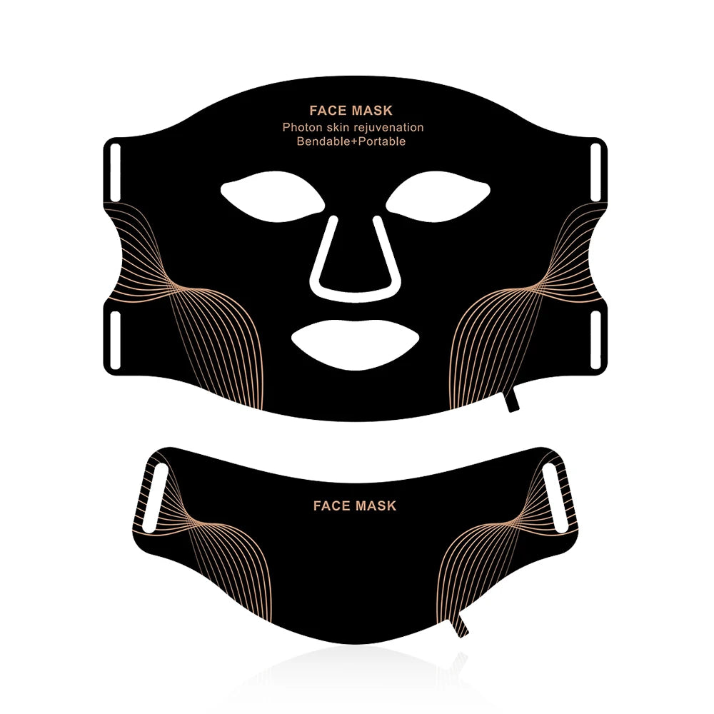 Face Neck Silicone LED Mask 7 Colors LED Light Photon Therapy 3D Flexible Facial Beauty Mask Skin Brighten Skin Care